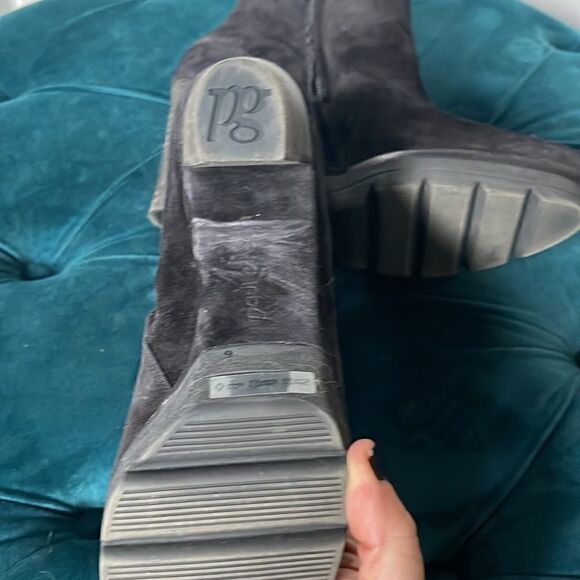 PAUL GREEN SZ 9 black sued zip up booties - Picture 3 of 5